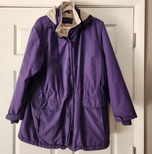 Lands' End Purple Lined Coat